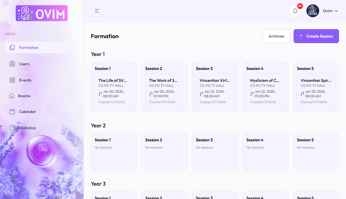 OVIM attendance and progress application